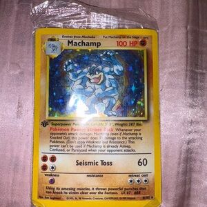 1999 Pokemon Base Set 1st Edition Holo Machamp #8 PSA 9 Mint